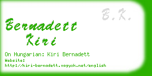 bernadett kiri business card